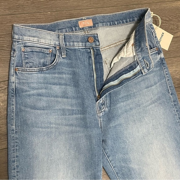 MOTHER The Ditcher Zip Flood Straight Leg Jeans Love On The Beat SZ 27 NWT - Picture 7 of 13